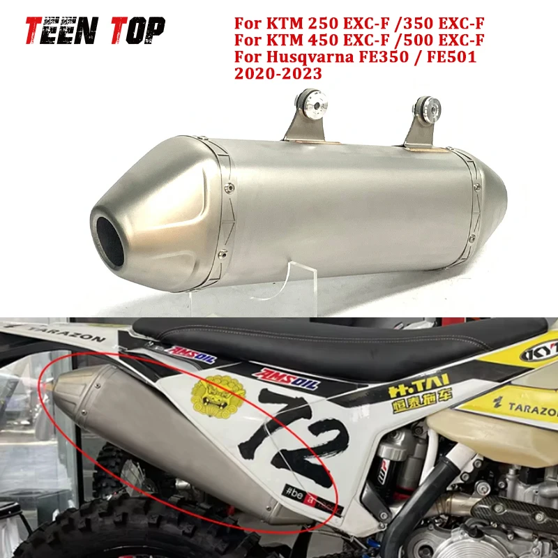 For KTM 250/350EXC-F 450 EXC-F 500EXC-F Motorcycle Exhaust Muffler 4 Stroke Offroad Bike Exhaust For Husqvarna FE350 FE501 20-23