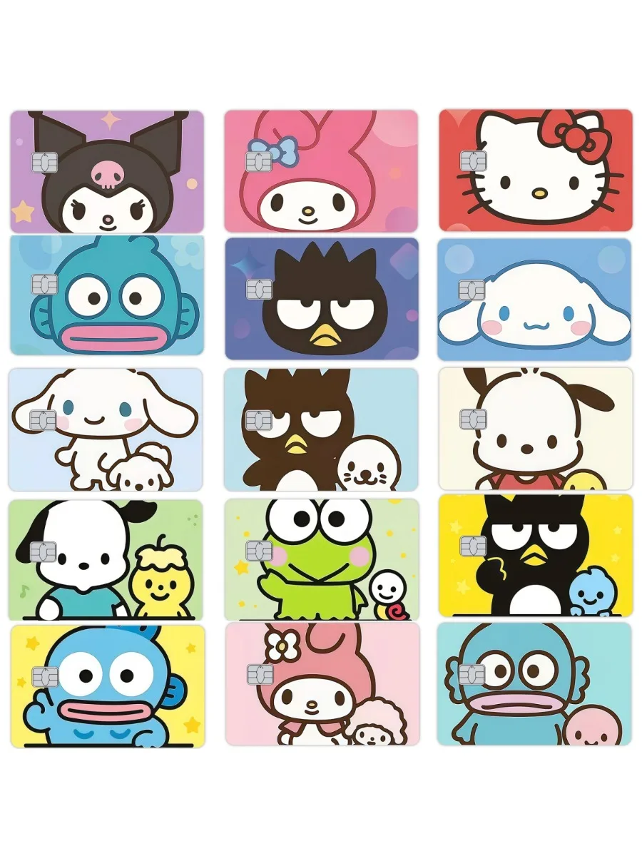 Kawaii cannelle Pochacco Hangyodon créatif Anime Film imperméable couverture de peau autocollants pour débito banque de crédit carte de Visa cadeaux