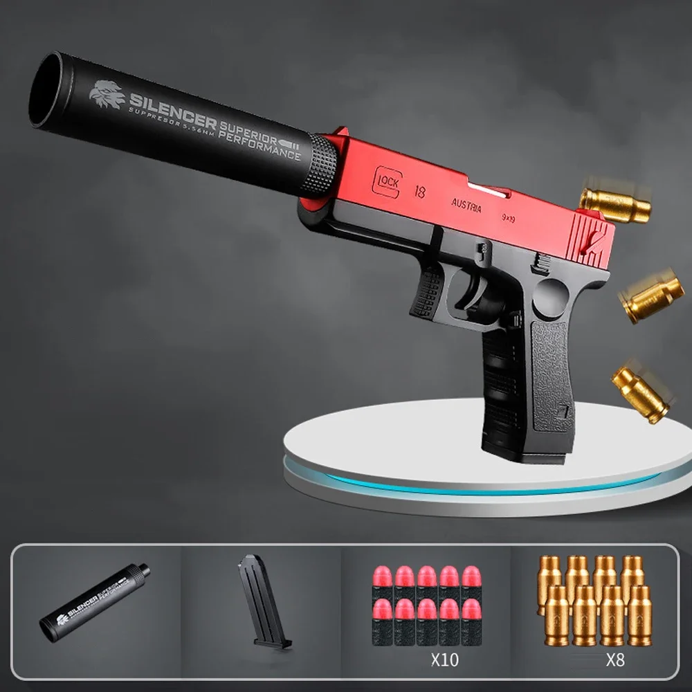 Pistola giocattolo Soft Bullet pistole giocattolo M1911 Shell espulsione schiuma freccette Blaster manuale Airsoft arma con silenziatore per bambini adulti