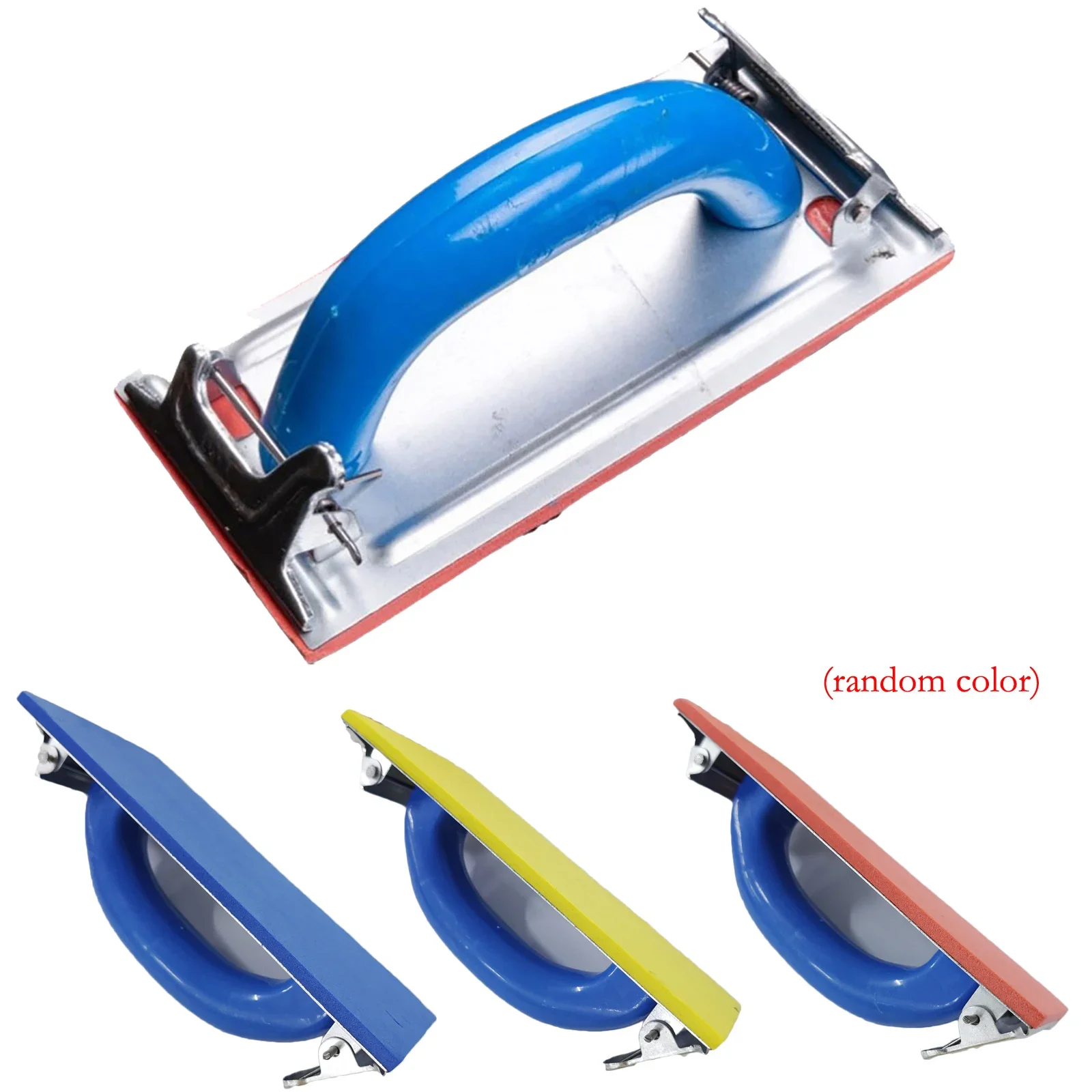Manual Sanding Block For Smoothing Wood Drywall And Metal Using Standard Sheets With Secure Metal Clip Fastening