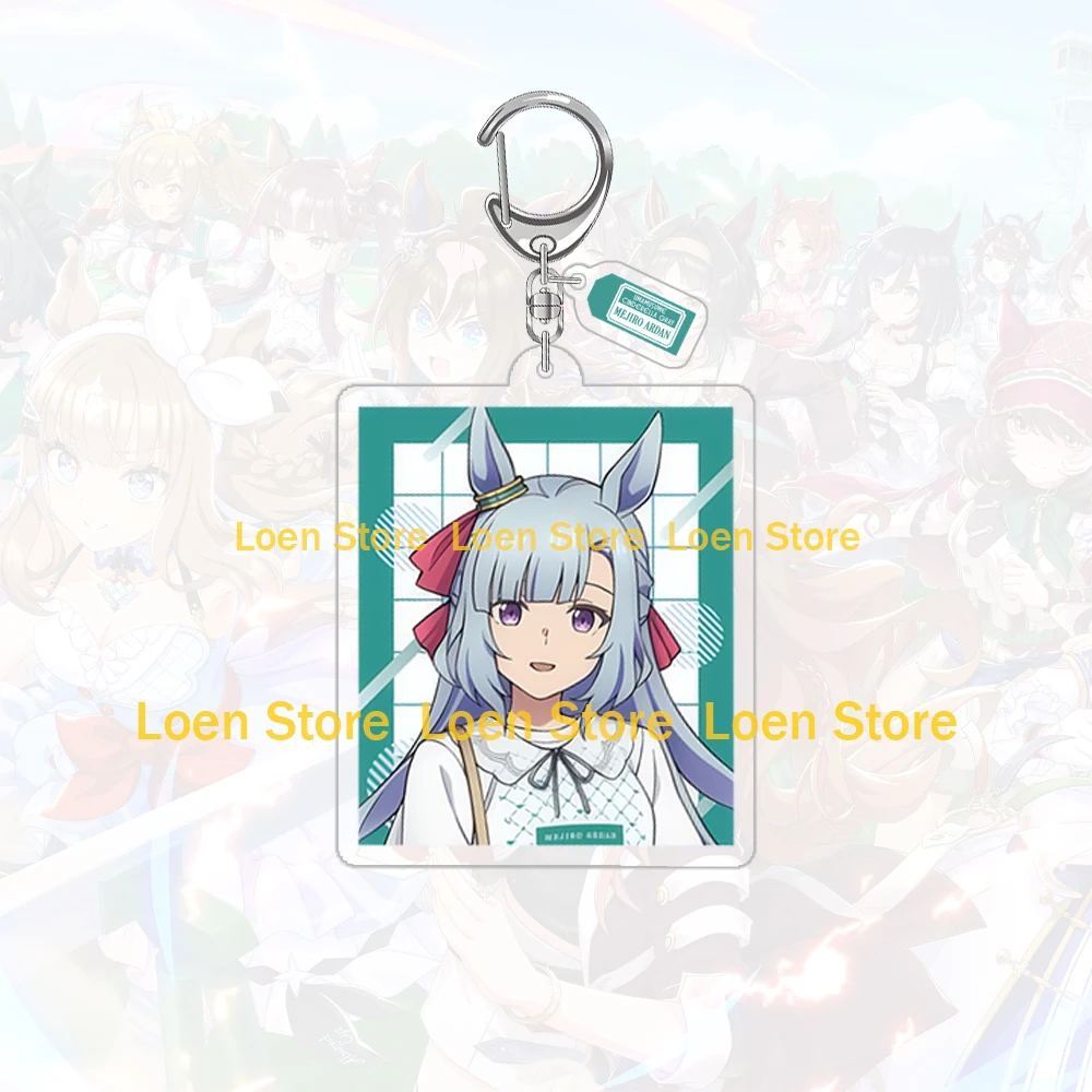Anime Uma Musume Pretty Derby Acrylic Keychain Oguri Cap Mejiro Palmer Seiun Sky Square Portrait Casual Outfit Bag Pendant Gift