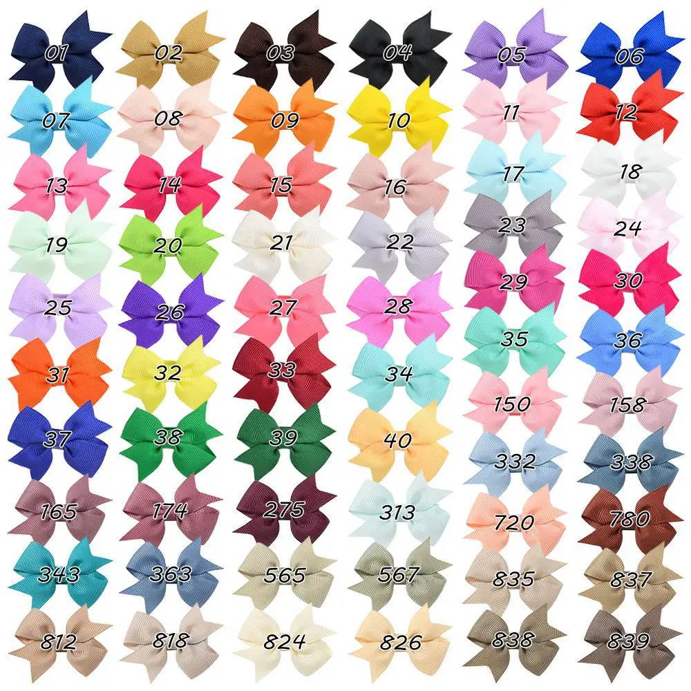 

62 color U Pick Up 200pc/lot Cute 2" Baby Girls Grosgrain Ribbon Bows Hair Clips Kid Ribbon Hair Bow Hairpins Children Barrettes