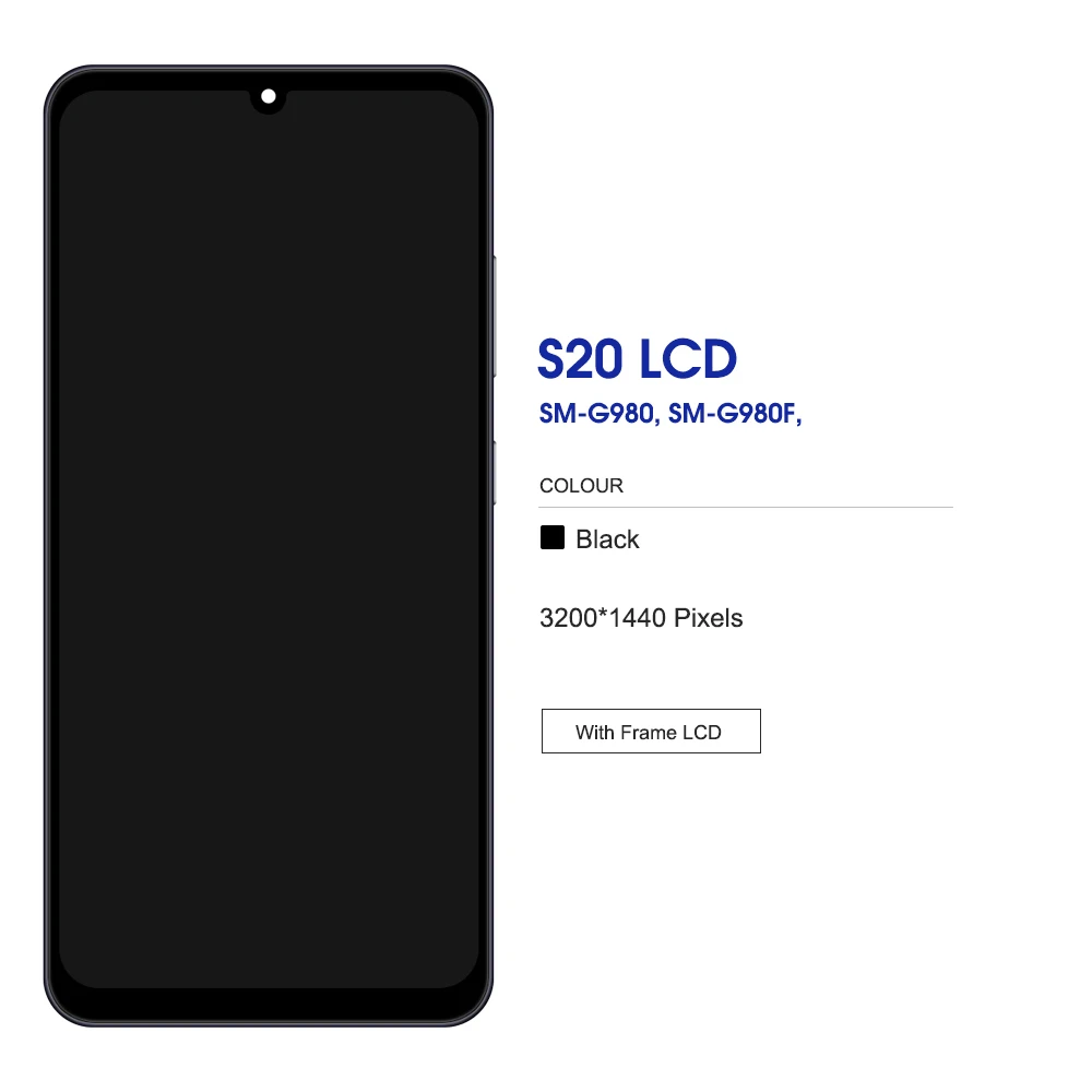 Pantalla TFT S20 G981F para Samsung Galaxy S20 pantalla LCD G980 SM-G980F/DS reemplazo del ensamblaje del digitalizador del Panel táctil con marco