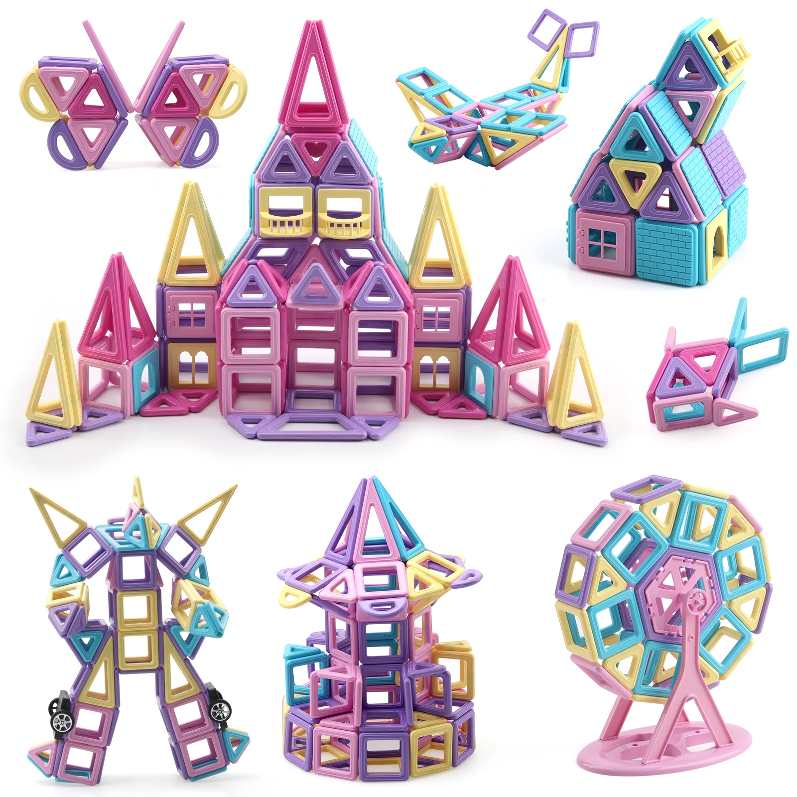 

Mini 148Pcs Magnetic Building tiles 3D Magnetic Stacking Blocks STEM Magnetic Toys Learning Construction Toys for Kids