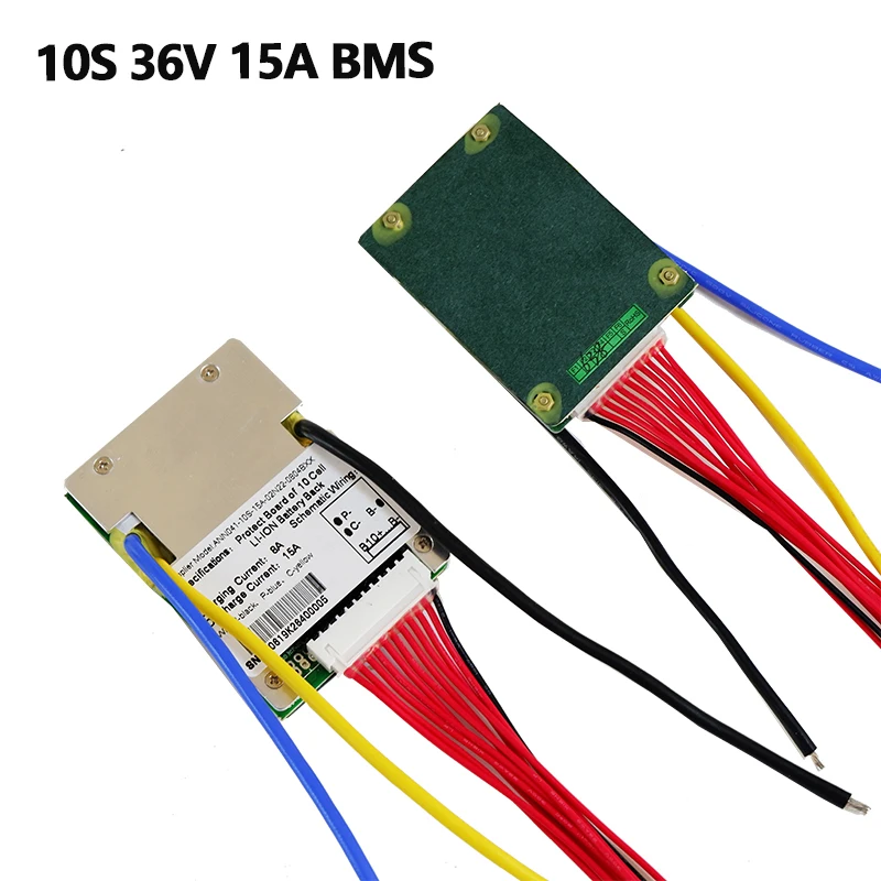 3.6V/3.7V komórka 10S 36V 10A/15A BMS używana do 36v 10ah 12ah 15ah bateria 15A ciągłe 50A szczytowe rozładowanie z funkcją równowagi