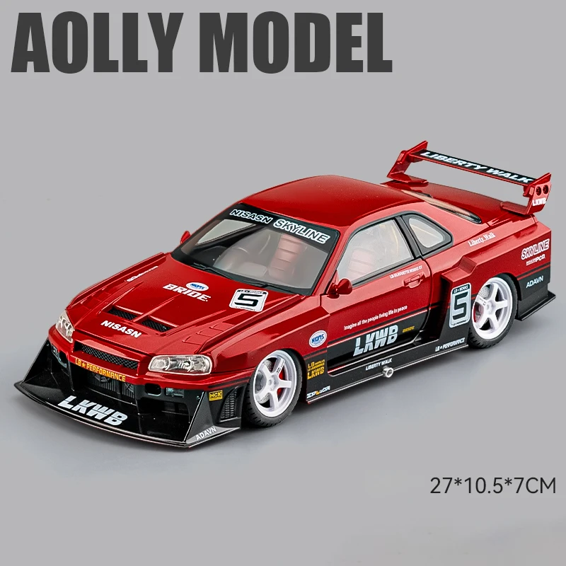 1:18 Nissan GTR R34 Skyline S15 LBWK Alloy Metal Diecast Car Model