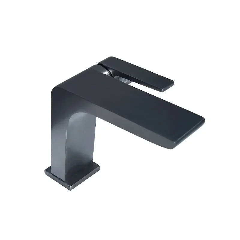 

European gun gray basin faucet, bathroom bathroom cabinet household, hot and cold all copper, faucet