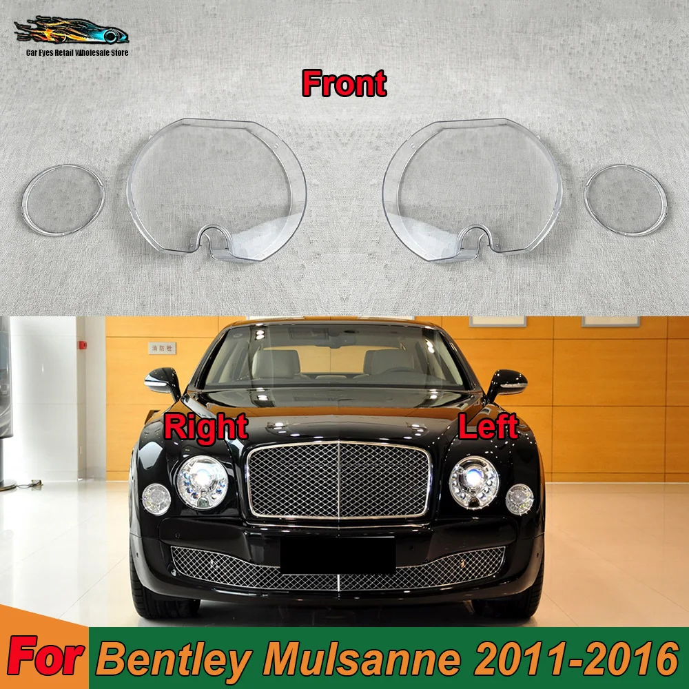 

For Bentley 2011-2016 Mulsanne Transparent Lampshade Front Headlight Shell Headlamp Cover Lens Plexiglass Auto Replacement Parts
