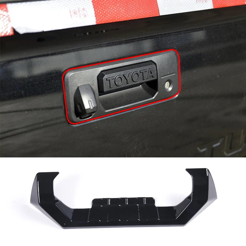 

For Toyota Tundra 2022-23 ABS Black Car Styling Tailgate Handle Frame Decorative Cover Exterior Molding Modification Accessories