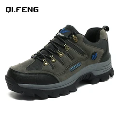 Outdoor Men's Sneaker Autumn Winter Couples Casual Shoes Mountaineering Shoes Men's Leather Walking Shoes Large Footwear