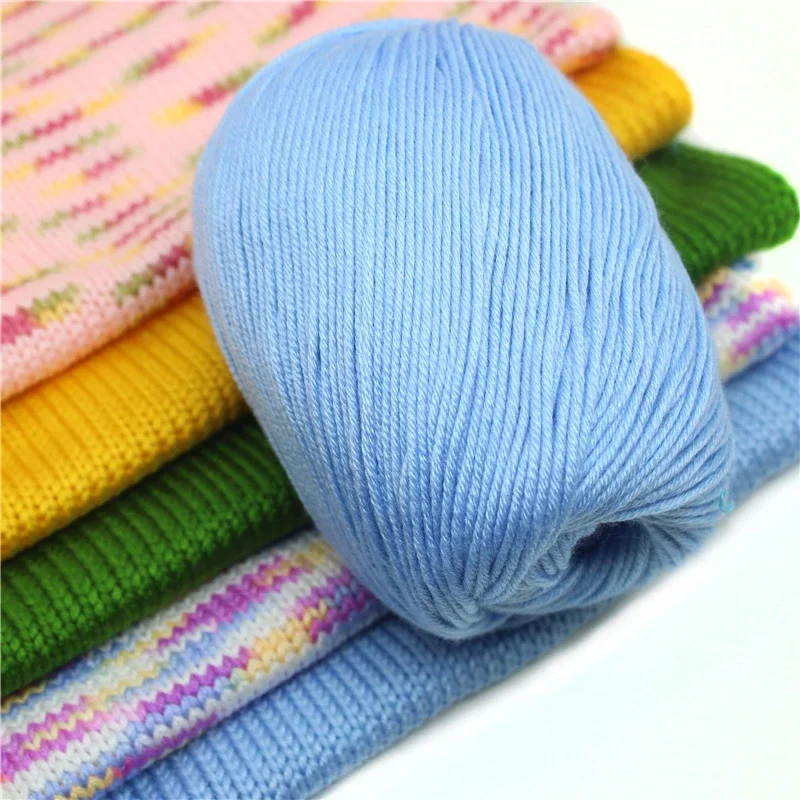 2pcs Knitting Yarn Thread Yarn Nanometer Protein Velvet Eco-friendly Soft Yarn for Baby Cloth