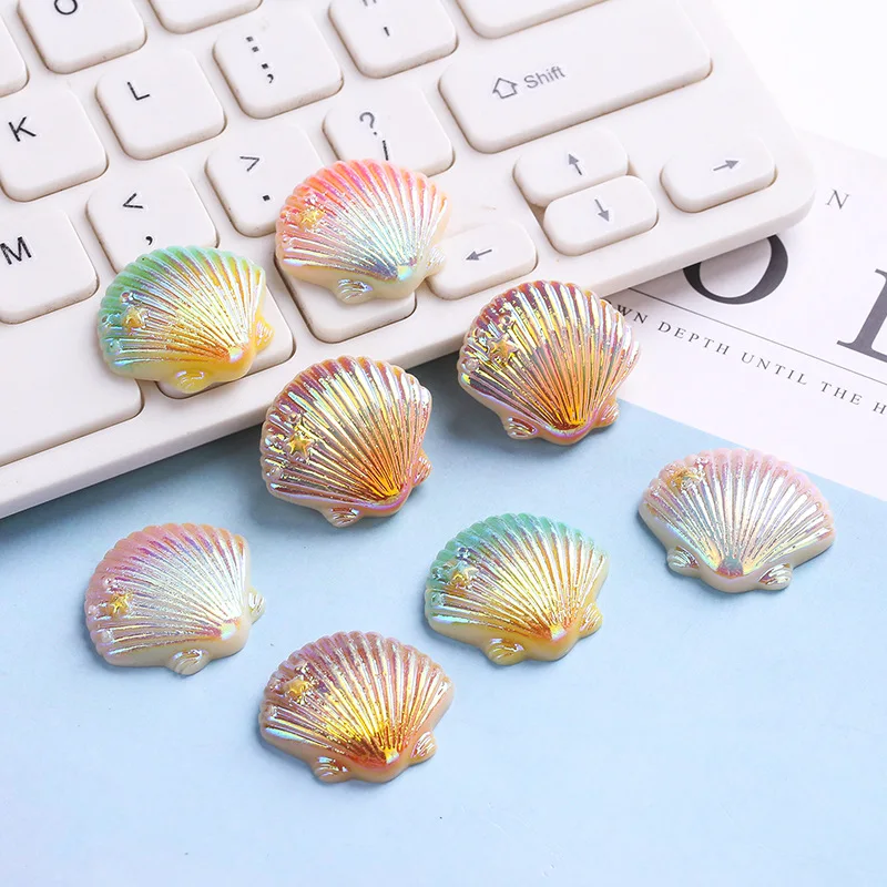 10Pcs/Set Resin Simulation Sea Shell For DIY Hairpin Phone Shell Craft Mini Figurines Miniature Shells Micro Landscape Ornament