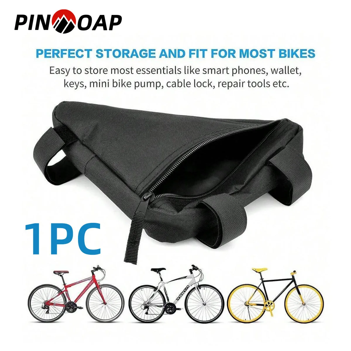 PINMOAP 1PC cadre de vélo paquet triangulaire VTT accessoires d'équitation grande capacité suspendu sac de rangement Durable