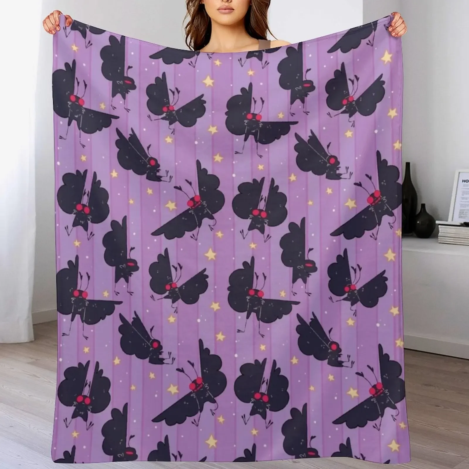 

mothman stripes and stuffs Throw Blanket Travel Polar heavy to sleep anime Blankets
