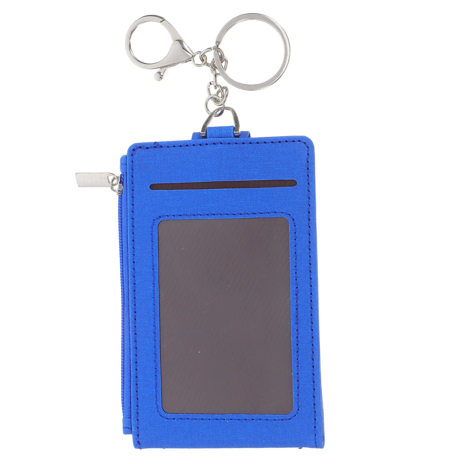 Card Holder with Key Ring PU Material Waterproof Keychain Wallet for Work Id Access Cards Passes Office Commuting Travel