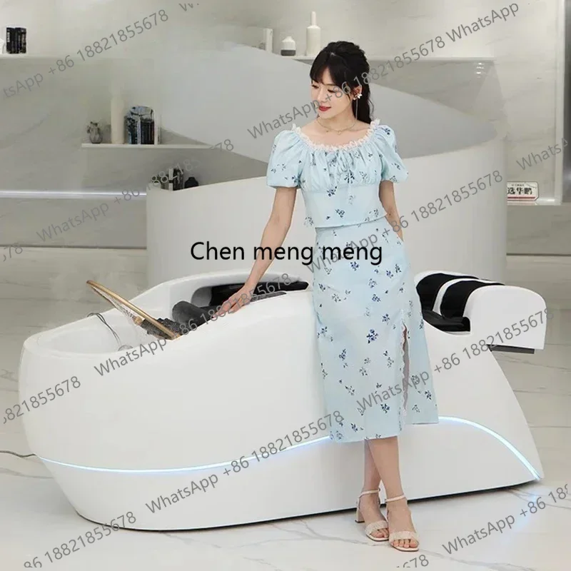 Smart Electric Massage Shampoo Chairs Barbershop Hairdresser Shampoo Chairs Head Flush Bed Salon Furniture Silla Se Shampoo