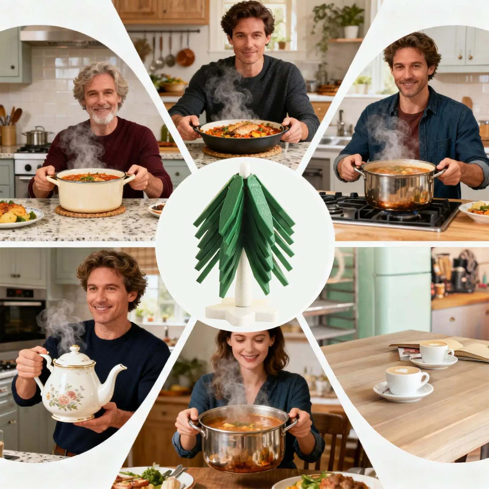 

Набор подставок для деревьев, термостойкие нескользящие держатели, современные подставки для деревьев для горячей посуды, чаша, горшок, чайник, напитки, кухонная стойка