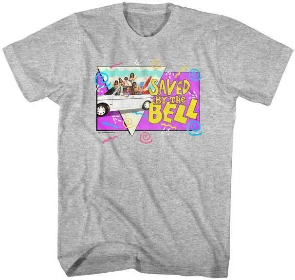 Saved By The Bell TV Show Cast Driving Convertible To Beach Party Men's T Shirt