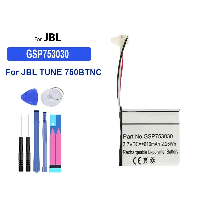 Replacement Battery GSP753030 603028 22mAh-750mAh For JBL TUNE 220TWS 225TWS 750BTNC 500BT 510BT