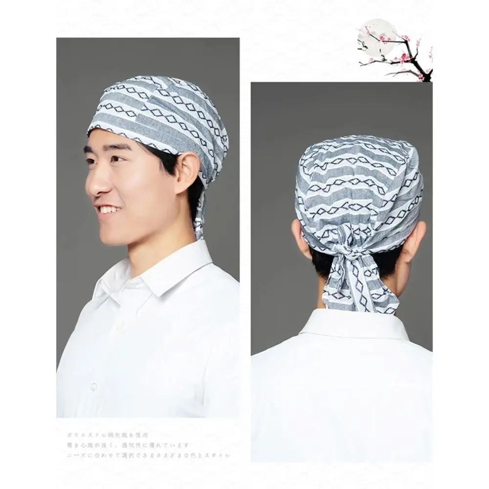 لوازم المطبخ قبعة عمل المطبخ القطنية على الطراز الياباني قبعة مقهى قابلة للتعديل قبعة نادلة عصرية متينة للفندق