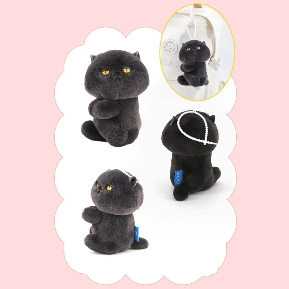 Accessorio per appendere portachiavi con ciondolo gatto animale di peluche con clip morbida per cartoni animati Kawaii