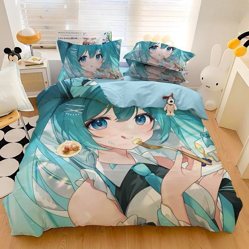 ◆新品 未使用 初音ミク 特大シーツ 初音ミク ベッドシーツ 4点セット 1.5m/1.8m