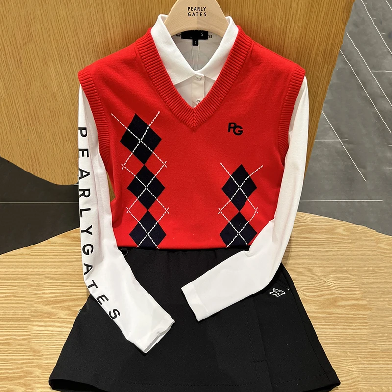 

Women's Fall/Winter Vest Women's Sleeveless Knit Top V-Neck Sweater Sports Golf Apparel