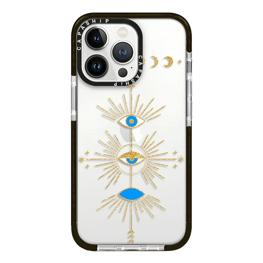 Eyes Arrow Cartoon Grin Teeth Pattern Case For iPhone 15 14 13 12 11 Pro X XS XR Max 7 8 Plus SE Soft TPU Shockproof Back Cover