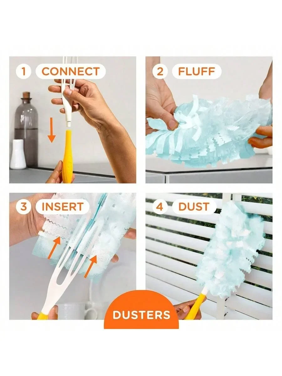 Disposable Duster Refills, Electrostatic Duster Heads,Electronics, Furniture, Blinds, Ceiling Fans Cleaning Supplies Accessories