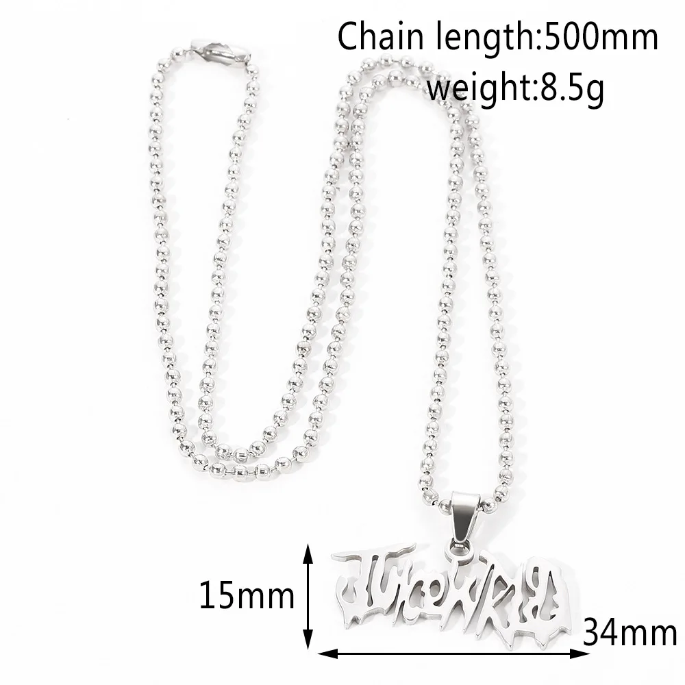 JUICE Wrld Pendant Necklace Singer Rapper Letter Name Chain Necklace Fans Memorial Jewelry Gift  for Men Women Accessories