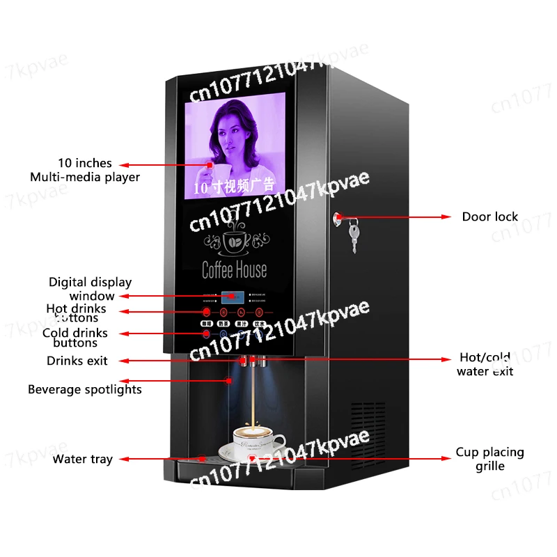 30SCW-8L Hot Sell Commercial Video Instant Coffee Beverage Machine Hot/Cold Self Service Coffee Vending Machine