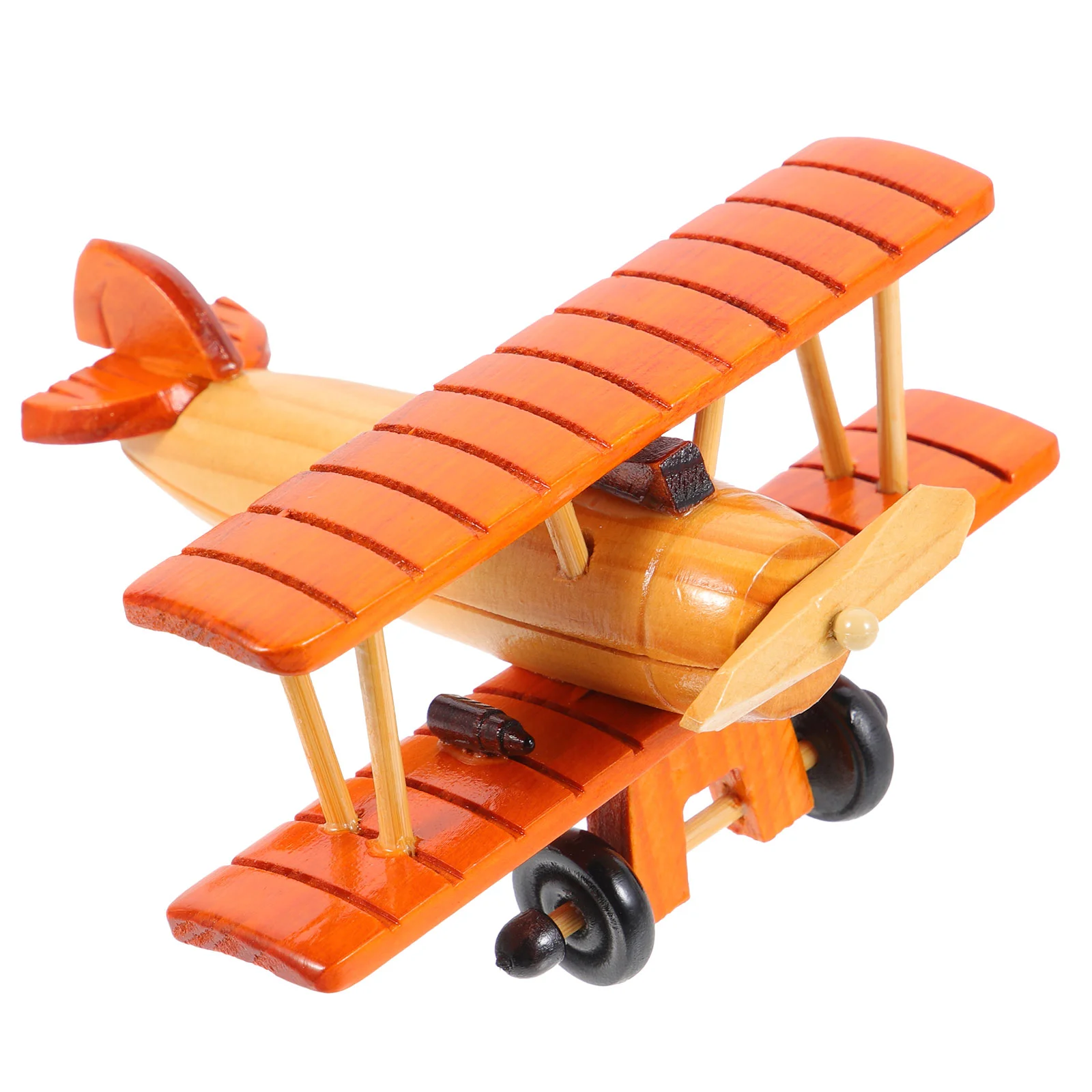 Airplane Model Ornament Wooden Home Decor Creative Crafts Woody Toy Adornment Decorations