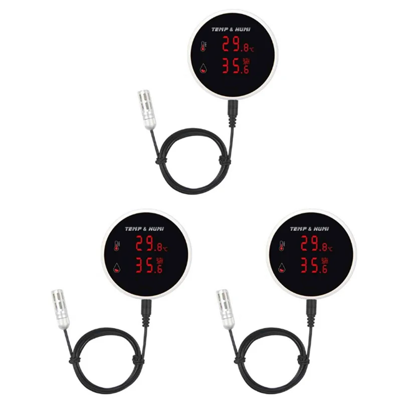 ABKQ-3X Tuya Wifi مستشعر درجة الحرارة والرطوبة مسبار خارجي شاشة الكريستال السائل الرقمية ميزان الحرارة الداخلي الرطوبة الاتحاد الأوروبي التوصيل