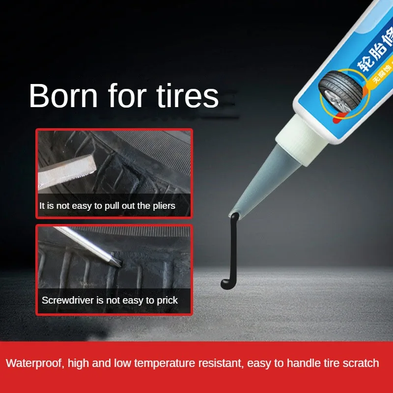 30ml Tire Repair Glue Liquid Strong Rubber Glues Black Rubber Wear-resistant Non-corrosive Adhesive Instant Strong Bond Leather