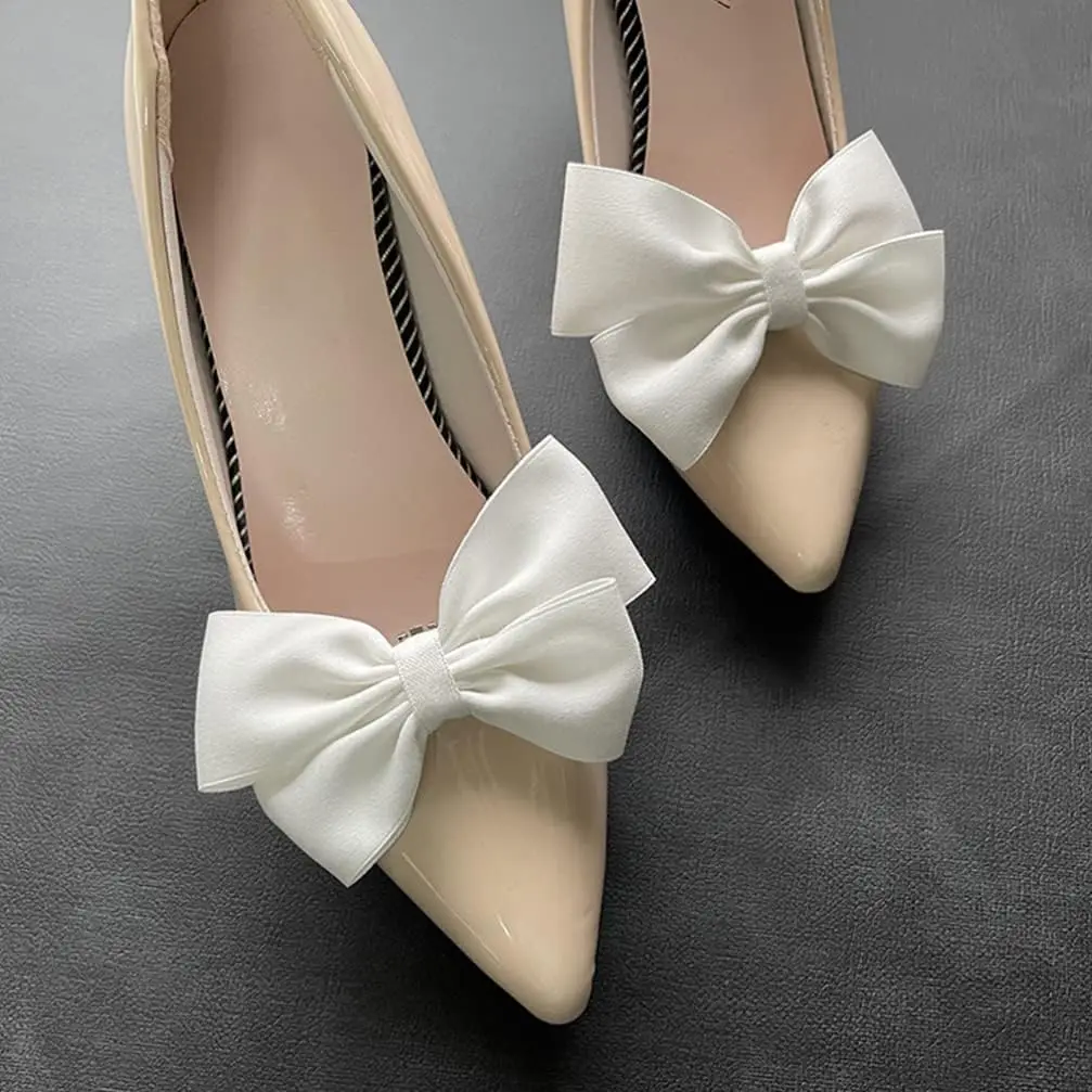2 stücke Schuhe Bogen Schnalle Weiß Bowknot Schuh Clip Bogen Schmetterling Schuh Riemen Schuh Blume Zubehör Schuhe Dekoration für Dame frauen