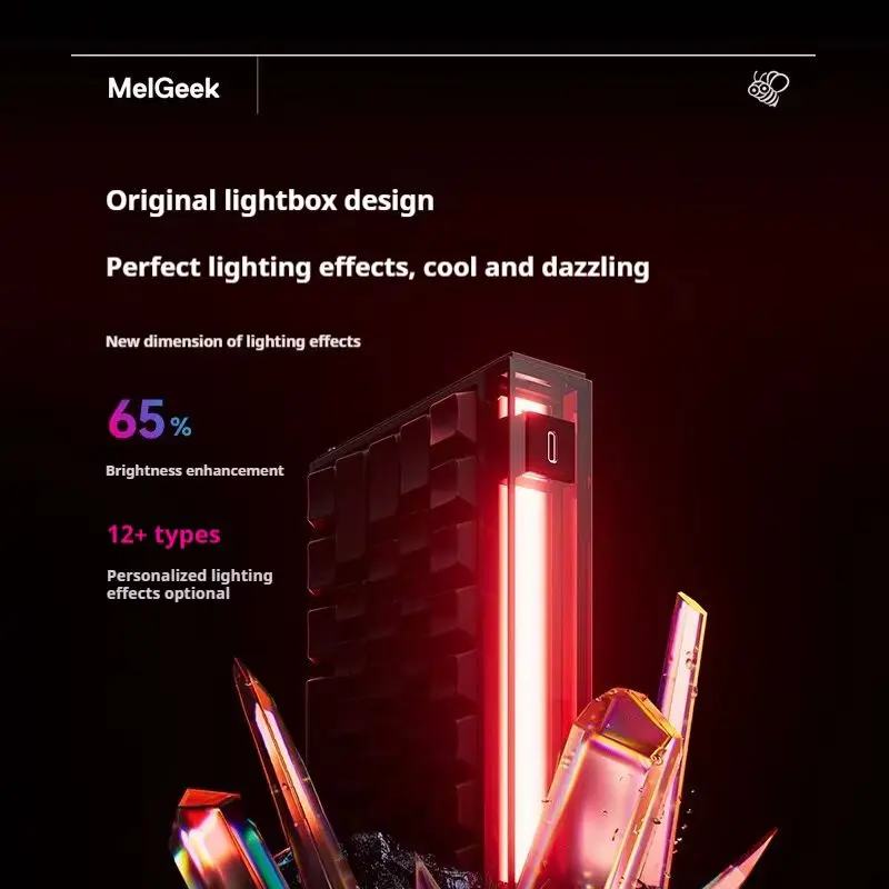 Melgeek Made68ultra+ Tastiera ad asse magnetico Rgb Magneto Asse viola Bassa latenza Alta velocità di legge Giochi Esports Tastiera meccanica