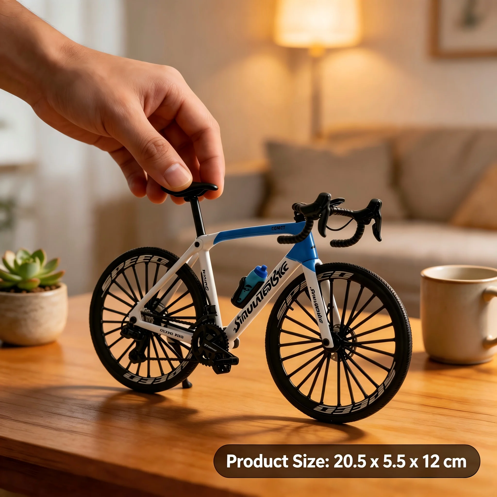 Mini Racing Road Bike Model Simulated Bicycle Ornament with Professional Drop Handlebars And Water Bottle