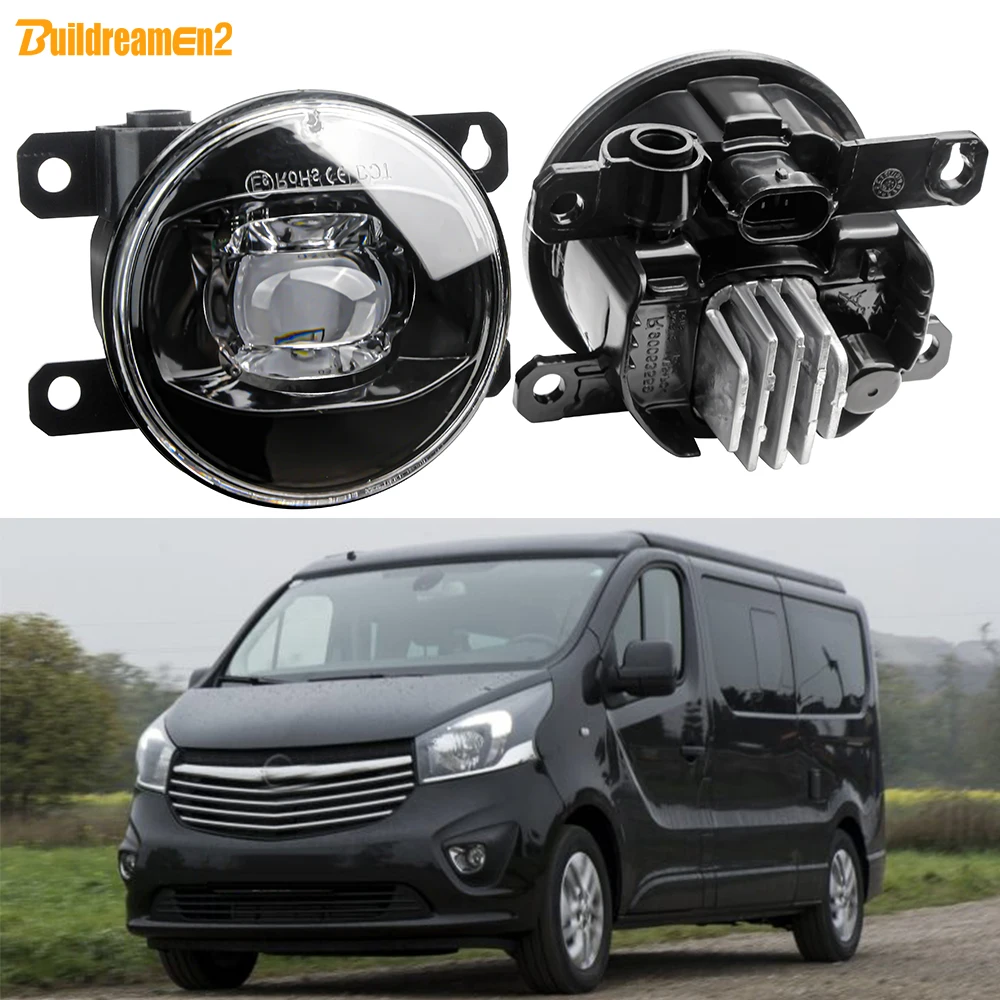 2 X 30W H11 LED Lens Fog Light Adjustable Car Fog Lamp For Opel Vauxhall Vivaro B 2014 2015 2016 2017 2018 2019 2020 2021 2022