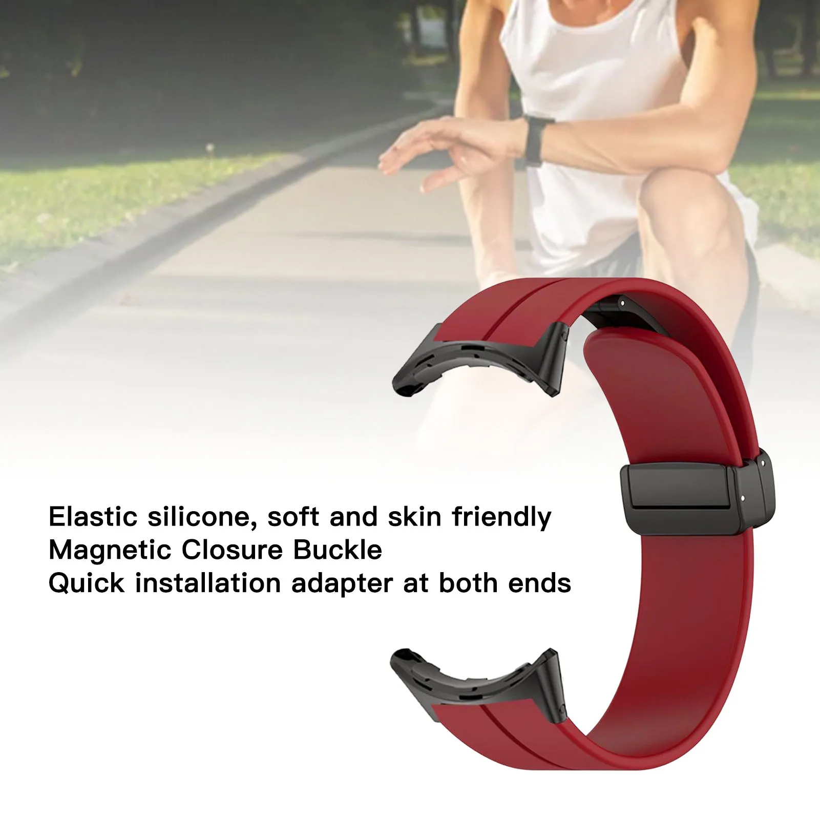 سوار معصم متوافق جيد، جزء بديل من السيليكون المطاطي، ناعم ومسامي للساعات الإلكترونية