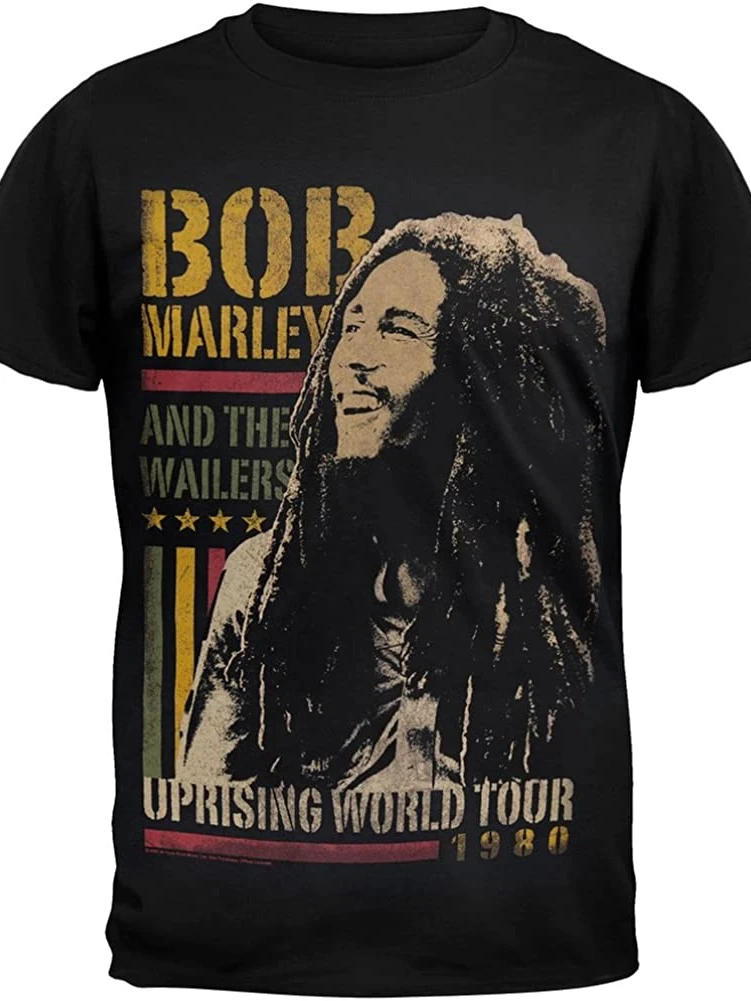 Bob Marley Uprising World Tour T Shirt Short Sleeve Casual 100% Cotton O-Neck Summer Mens T-shirt Size S-3XL