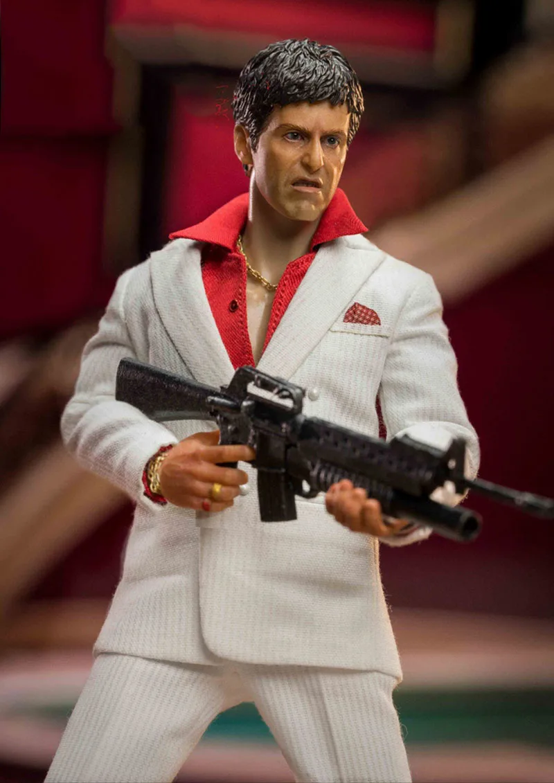 Shark Toys 002 1/12 Scarface Tony Montana Al Pacino Hot Blooded Fighting Youth Full Set 12Inch Action Figure Body Collection