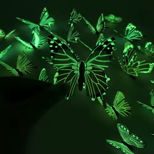 New 12Pcs Fashion 3D Luminous Butterfly Creative Wall Sticker For DIY Wall Stickers Modern Wall Art Home Decorations DIY Gift - Image 5