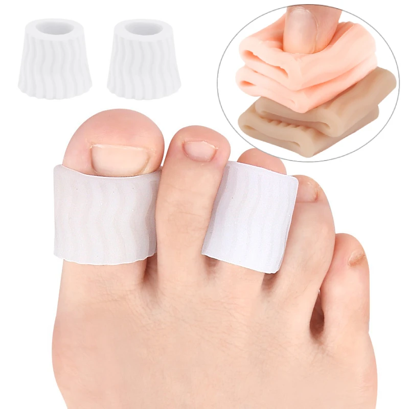 

8Pairs Silicone Gel Overlap Thumb Toe Tube Corns Blisters Corrector Orthotics Protector Bunion Foot Pain Relief Foot Care Tools