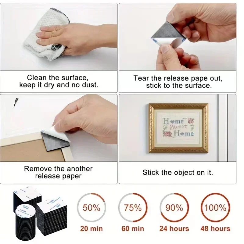 Strong Double Sided Foam Tape No Trace Self Adhesive EVA Foam Sticky Decor Strong Pad Mounting Sponge Adhesive Fixed Wall