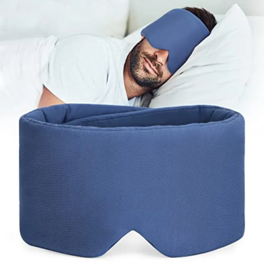 

FRESHME Pure Handmade Cotton Sleep Mask - Blackout Eye Mask with Adjustable Velcro Soft and Comfortable Eye Blinder Shade for M