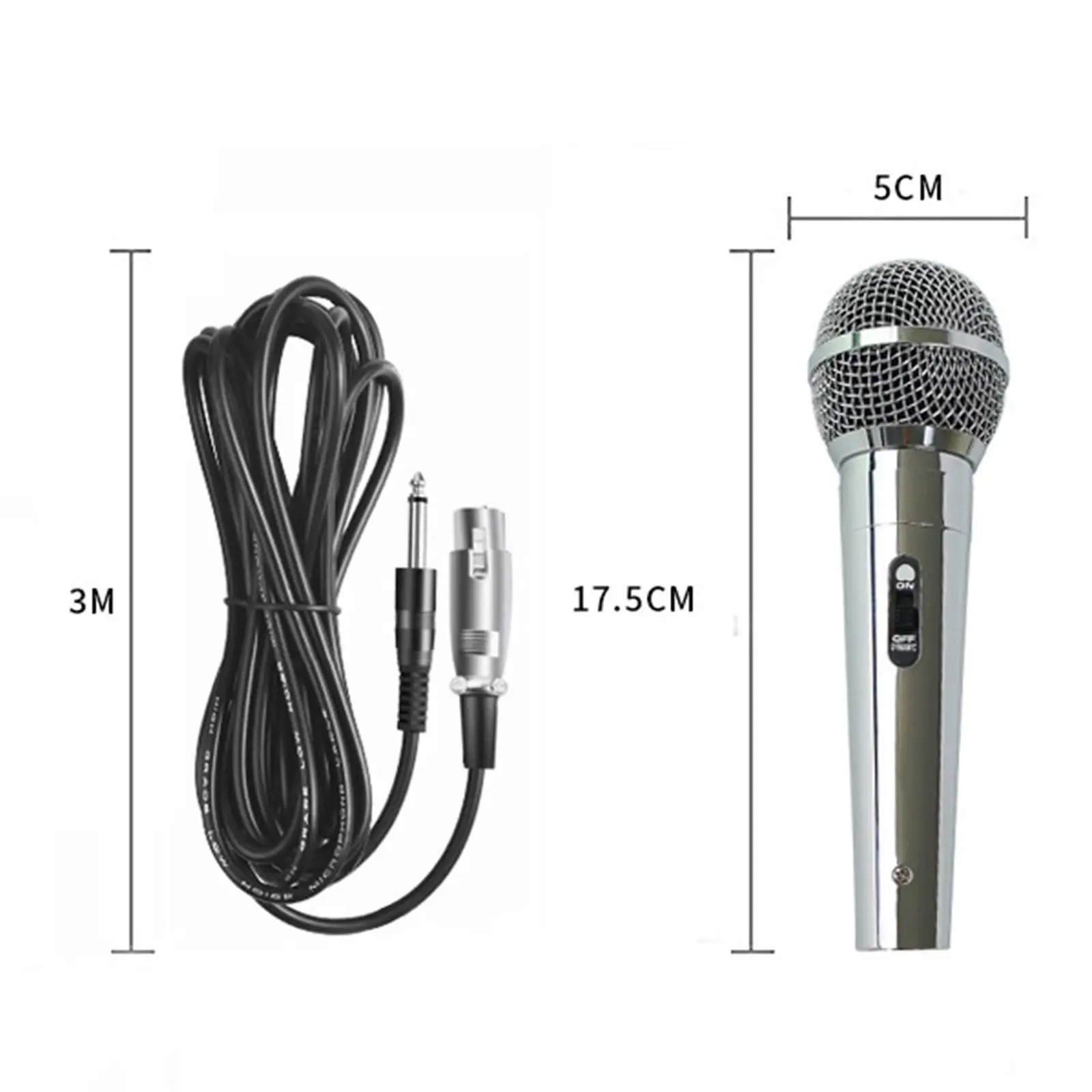 ميكروفون الكاريوكي مع كابل 3M للحد من الضوضاء، ميكروفون ديناميكي صوتي، ميكروفون سلكي محمول لاجتماع مكبر صوت الزفاف المنزلي #6