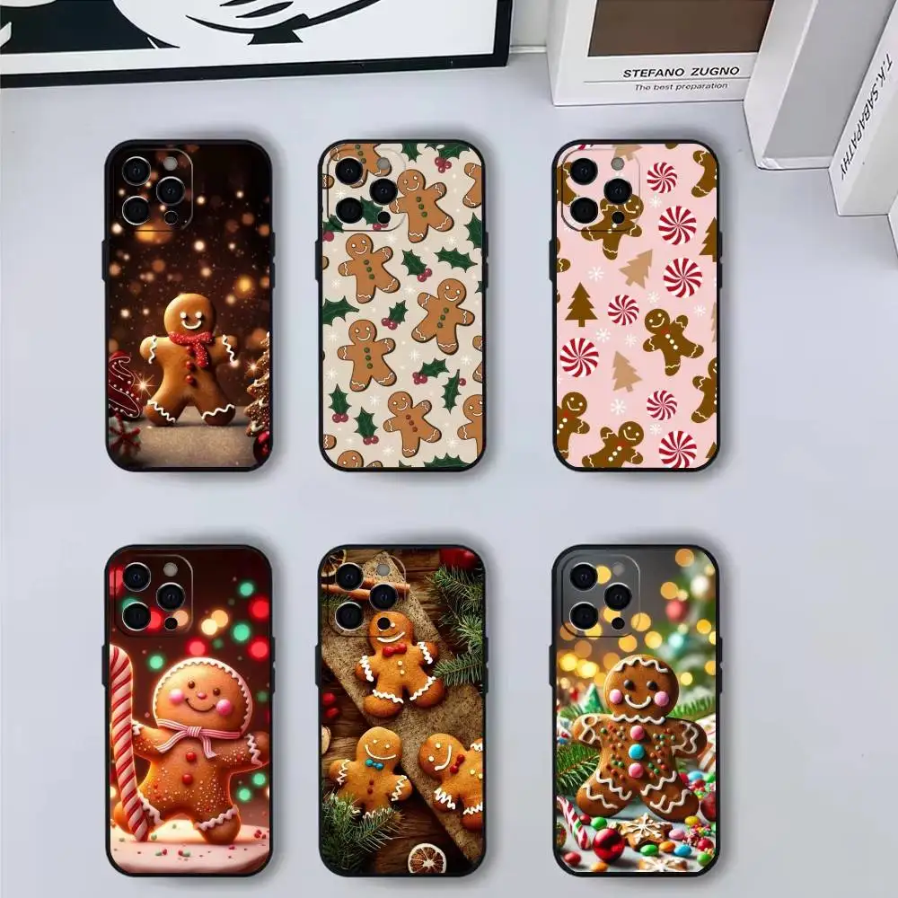 

Cute G-Gingerbread m-man Phone Case For iPhone17,16,15,14,13,12,11 Plus,Pro Max Soft Black Cover