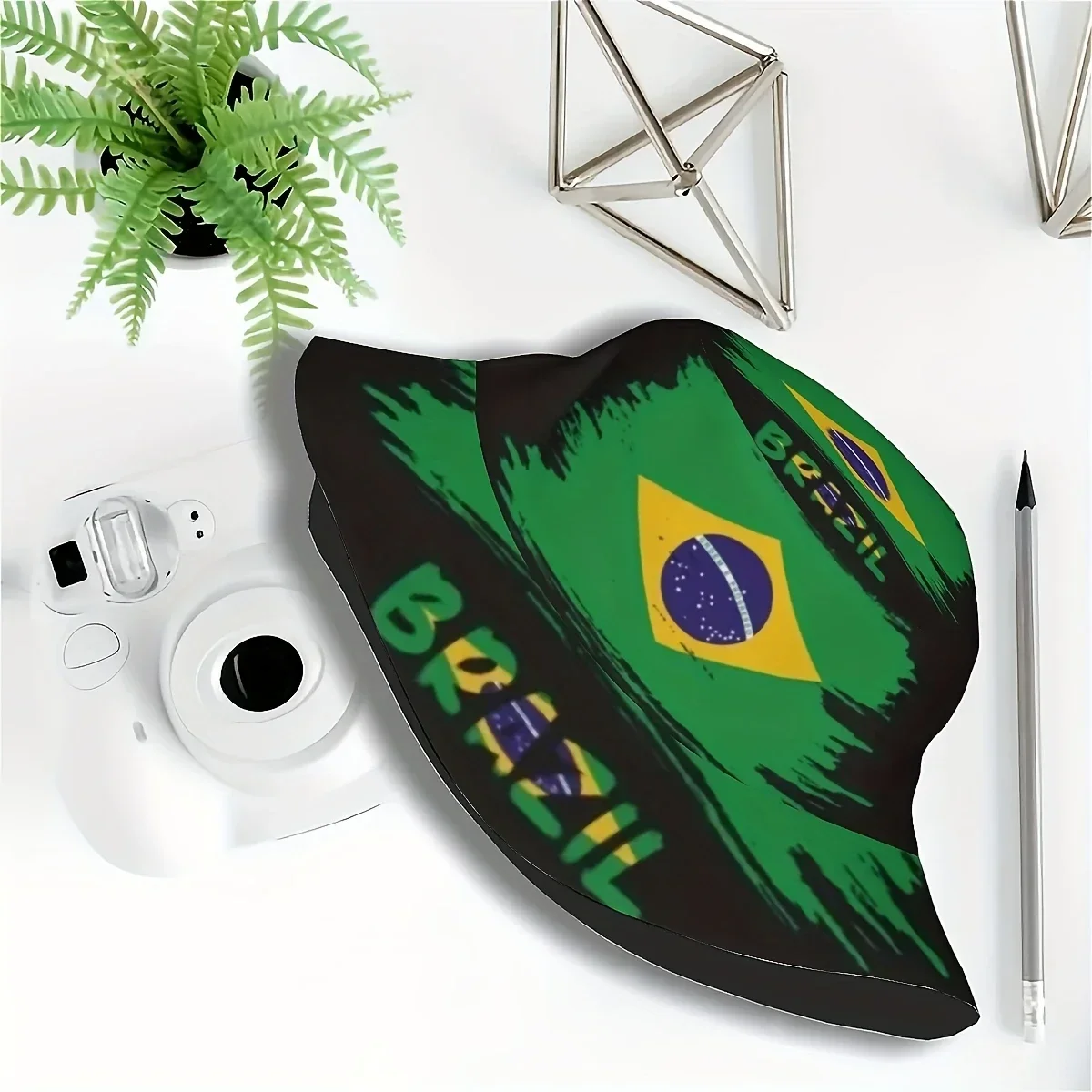 Customization ()1pcs Brazilian Independence Day, Featuring The Brazilian National Flag Design Unisex Printed Fisherman Hat, Styl