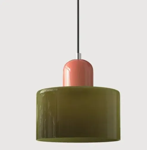 Vintage glas-in-lood kroonluchter klein nachtkastje eetkamerlamp E27 roze oranje groen wit decoratieve verlichtingsarmatuur voor thuis