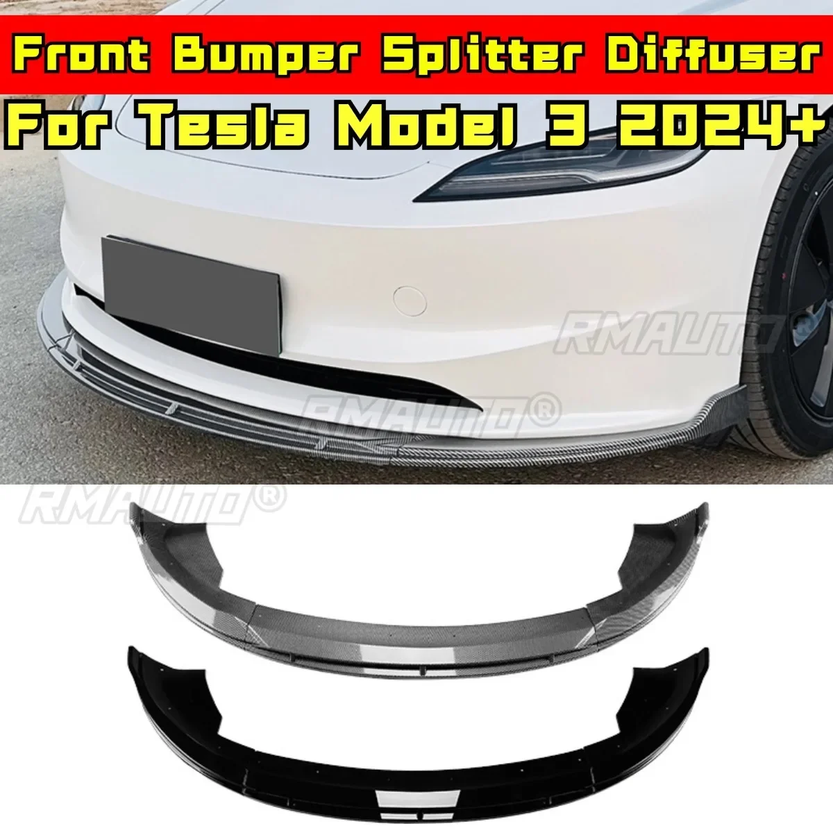 

Для Tesla Model 3 Body Kit, передний бампер, диффузор, защита бампера, комплект кузова для Tesla Model 3 2024+, автомобильные аксессуары